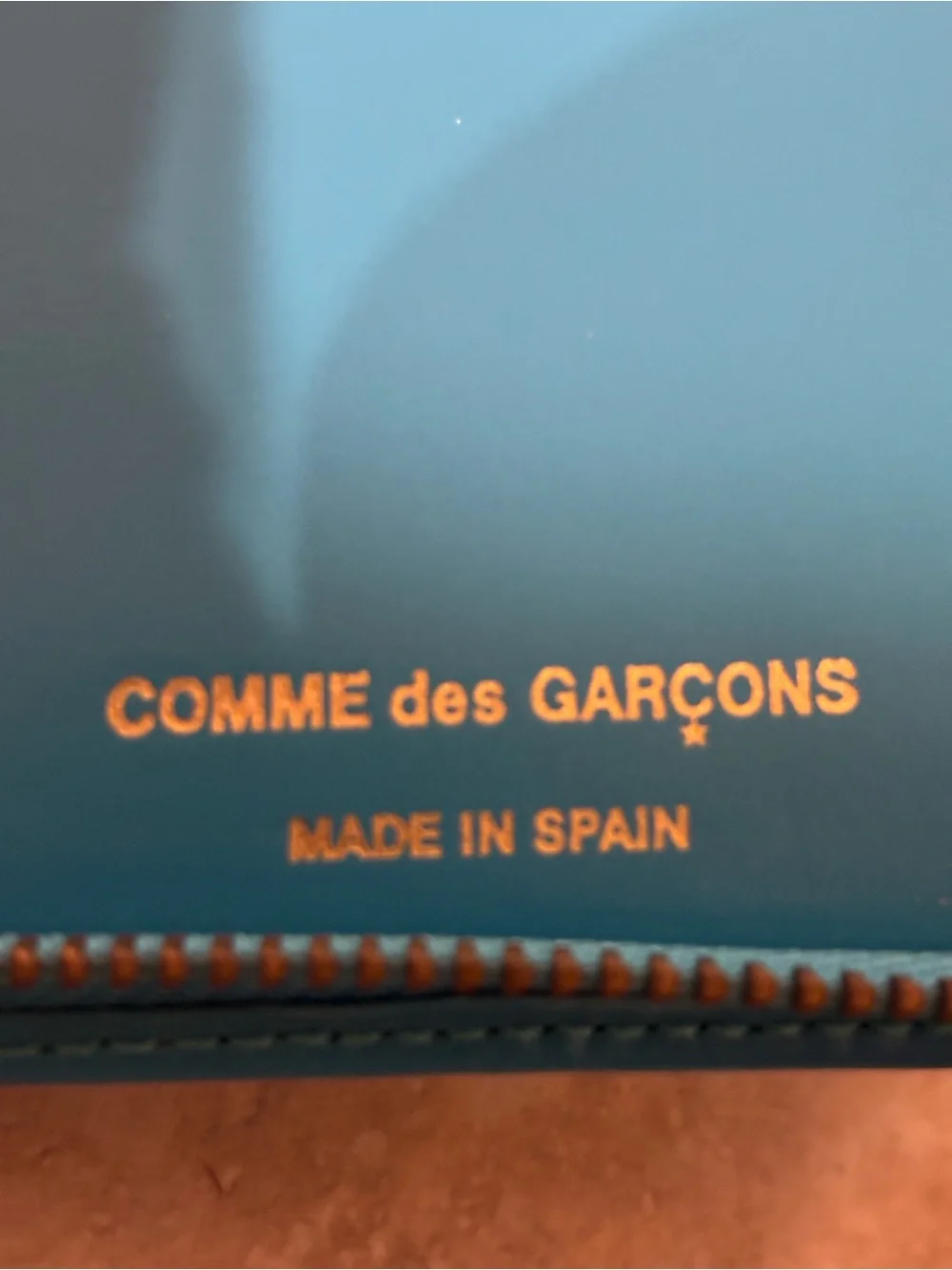 Comme De Garçon Bright Turquoise Zip Around Wallet